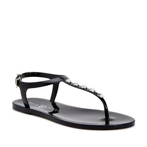 Katy Perry The Geli Diamond Black Thong Jelly Sandals